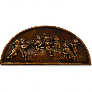 Cherubs Lunette Plaque Wall Plaque — Bronze finish