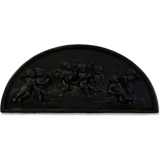 Cherubs Lunette Plaque Wall Plaque — Flat Black finish