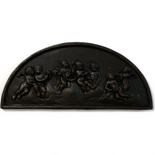 Cherubs Lunette Plaque Wall Plaque — Iron finish