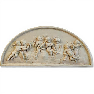 Cherubs Lunette Plaque Wall Plaque — Museum Terracotta finish