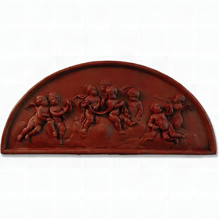 Cherubs Lunette Plaque Wall Plaque — Rust finish