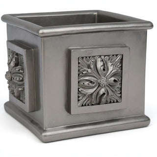 Carlo Square Planter — Aged Silver finish
