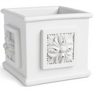 Carlo Square Planter — Flat White finish