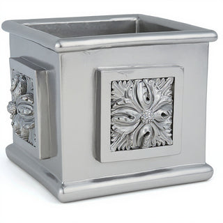 Carlo Square Planter — Silver finish