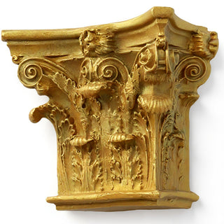 Corinthian Pilaster Top, Small Wall Piece — Antique Gold finish