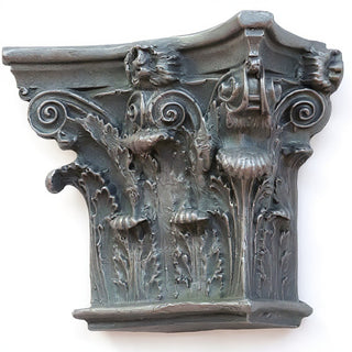 Corinthian Pilaster Top, Small Wall Piece — Aged Silver finish