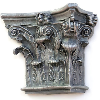 Corinthian Pilaster Top, Small Wall Piece — Antique Silver finish