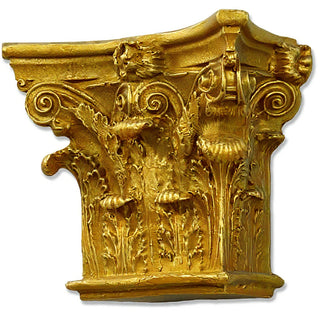 Corinthian Pilaster Top, Small Wall Piece — Deep Gold finish