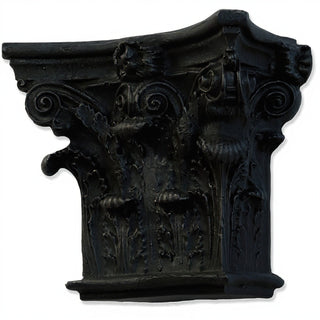 Corinthian Pilaster Top, Small Wall Piece — Flat Black finish