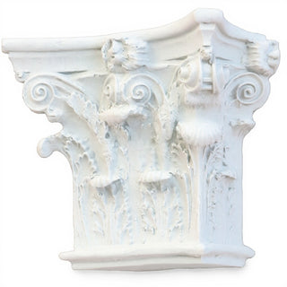 Corinthian Pilaster Top, Small Wall Piece — Flat White finish