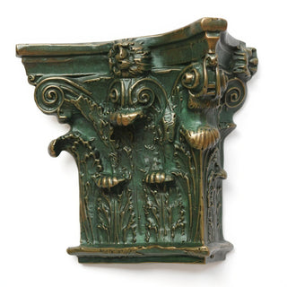 Corinthian Pilaster Top, Small Wall Piece — Green Bronze finish