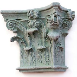 Corinthian Pilaster Top, Small Wall Piece — Mossy Green finish