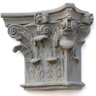 Corinthian Pilaster Top, Small Wall Piece — Old Stone finish