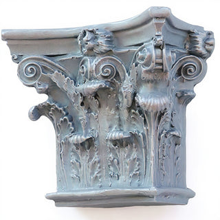 Corinthian Pilaster Top, Small Wall Piece — Silver finish