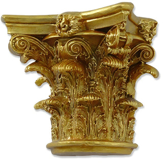 Half Corinthian Capital Wall Piece - 10-inch — Antique Gold finish