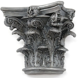 Half Corinthian Capital Wall Piece - 10-inch — Aged Silver finish