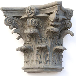 Half Corinthian Capital Wall Piece - 10-inch — Antique Stone finish