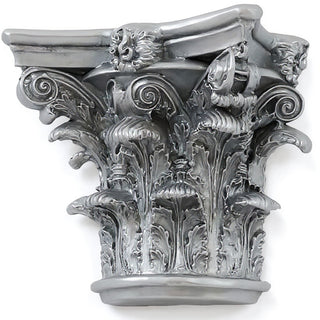Half Corinthian Capital Wall Piece - 10-inch — Antique Silver finish