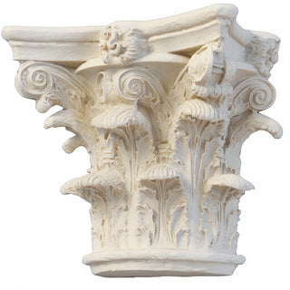 Half Corinthian Capital Wall Piece - 10-inch — Antique White finish