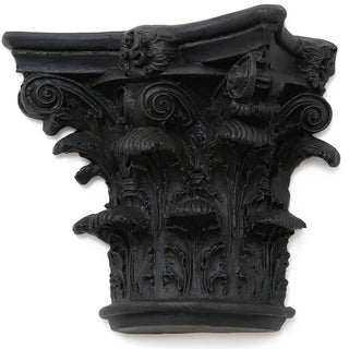 Half Corinthian Capital Wall Piece - 10-inch — Dusted Black finish