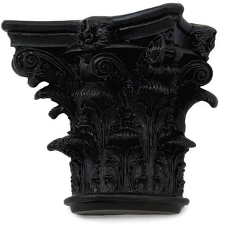 Half Corinthian Capital Wall Piece - 10-inch — Flat Black finish