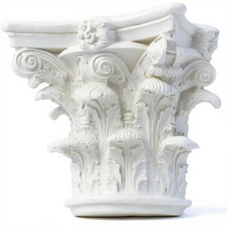 Half Corinthian Capital Wall Piece - 10-inch — Flat White finish
