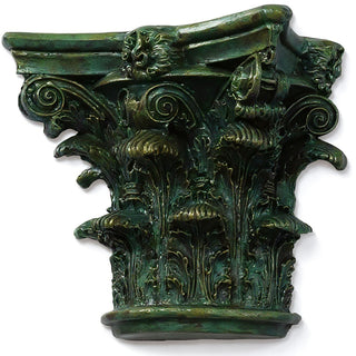 Half Corinthian Capital Wall Piece - 10-inch — Green Bronze finish