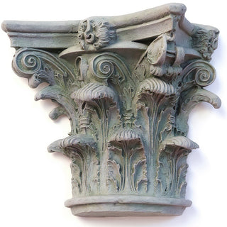 Half Corinthian Capital Wall Piece - 10-inch — Mossy Green finish