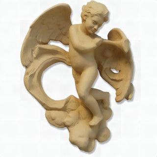 Cherub with Horn Statue - 17-inch — Dusted Sand finish