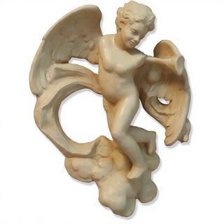Cherub with Horn Statue - 17-inch — Museum Terracotta finish