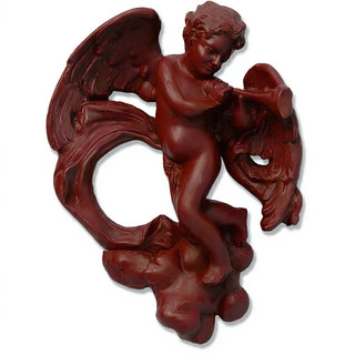 Cherub with Horn Statue - 17-inch — Rust finish