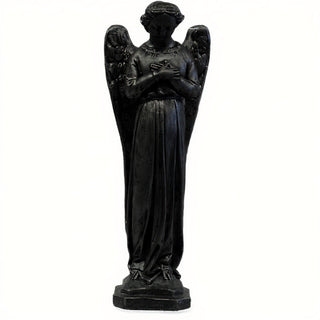 Cari Angel with Hands Crossed Statue - 21-inch — Dusted Black finish