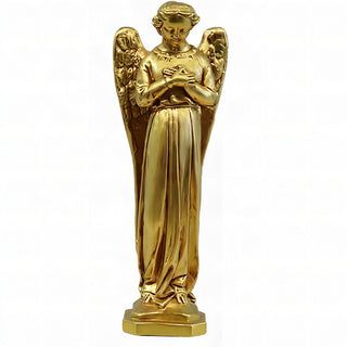 Cari Angel with Hands Crossed Statue - 21-inch — Deep Gold finish