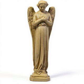 Cari Angel with Hands Crossed Statue - 21-inch — Dusted Sand finish