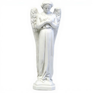 Cari Angel with Hands Crossed Statue - 21-inch — Flat White finish