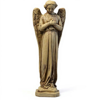 Cari Angel with Hands Crossed Statue - 21-inch — Gothic Stone finish