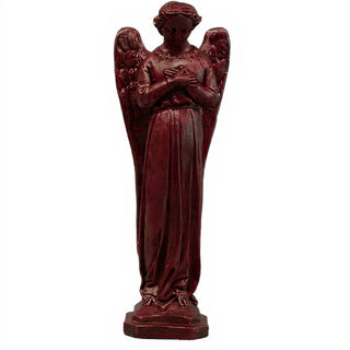 Cari Angel with Hands Crossed Statue - 21-inch — Rust finish