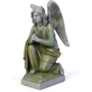 Adoration Angel Statue - 26-inch — Mossy Green finish