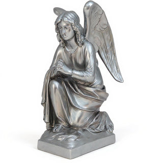 Adoration Angel Statue - 26-inch — Silver finish