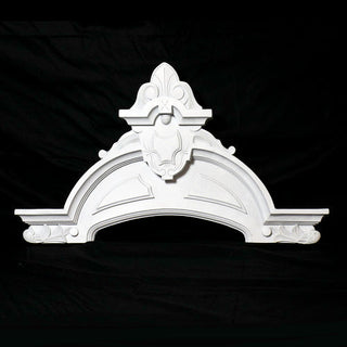 Cortland over door architectural piece in fiberglass resin with a low-relief traditional design — alternate view