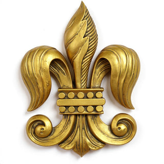 Fleur De Lis Wall Plaque - 23-inch — Antique Gold finish