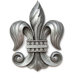 Fleur De Lis Wall Plaque - 23-inch — Aged Silver finish