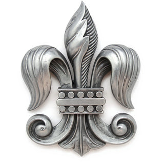 Fleur De Lis Wall Plaque - 23-inch — Antique Silver finish