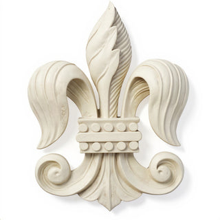 Fleur De Lis Wall Plaque - 23-inch — Antique White finish