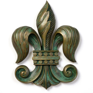 Fleur De Lis Wall Plaque - 23-inch — Green Bronze finish