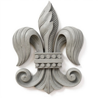 Fleur De Lis Wall Plaque - 23-inch — Limestone finish