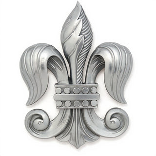 Fleur De Lis Wall Plaque - 23-inch — Silver finish