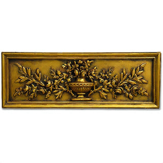 Rose Urn Relief Wall Relief — Antique Gold finish