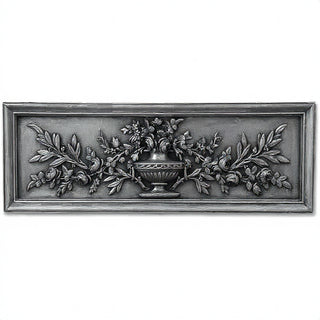 Rose Urn Relief Wall Relief — Aged Silver finish