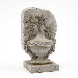 Rose Urn Relief Wall Relief — Antique Stone finish